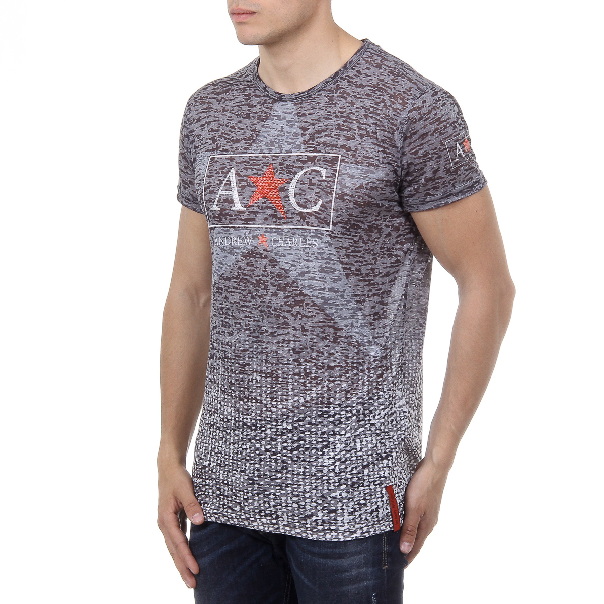 Andrew Charles T-shirt da uomo a maniche corte con scollo tondo nera LEVI