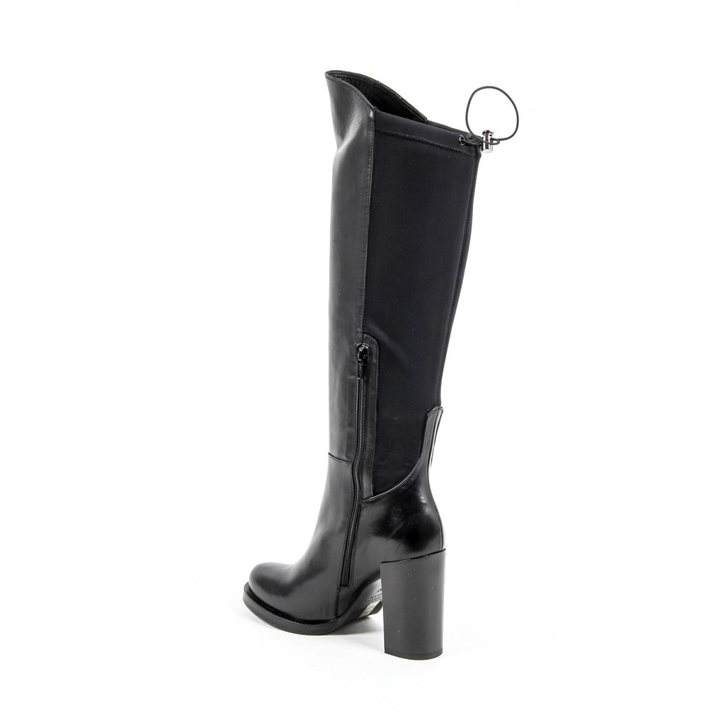 Stivale alto da donna V 1969 Italia B2406 VITELLO NERO LICRA NERO