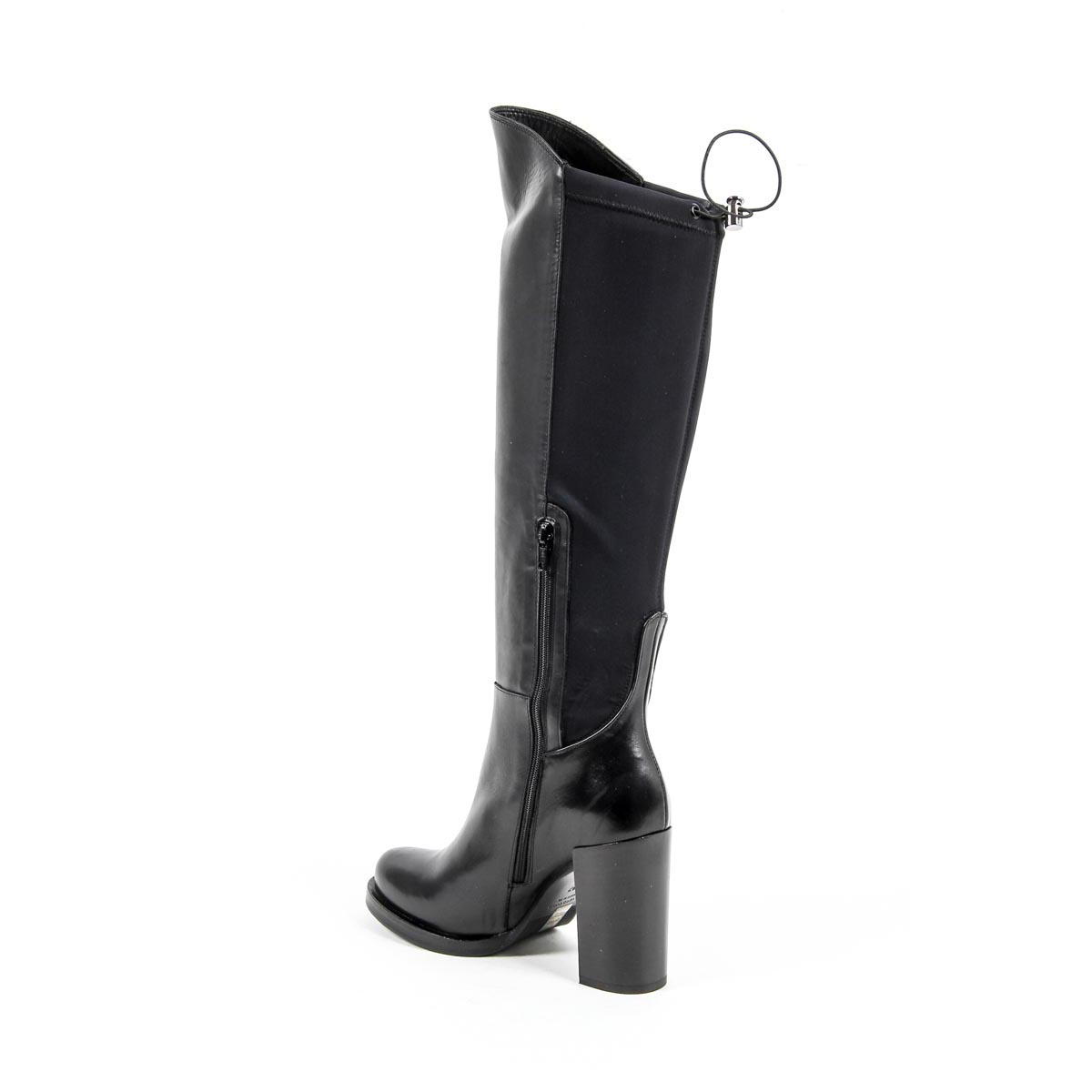 Stivale alto da donna V 1969 Italia B2406 VITELLO NERO LICRA NERO
