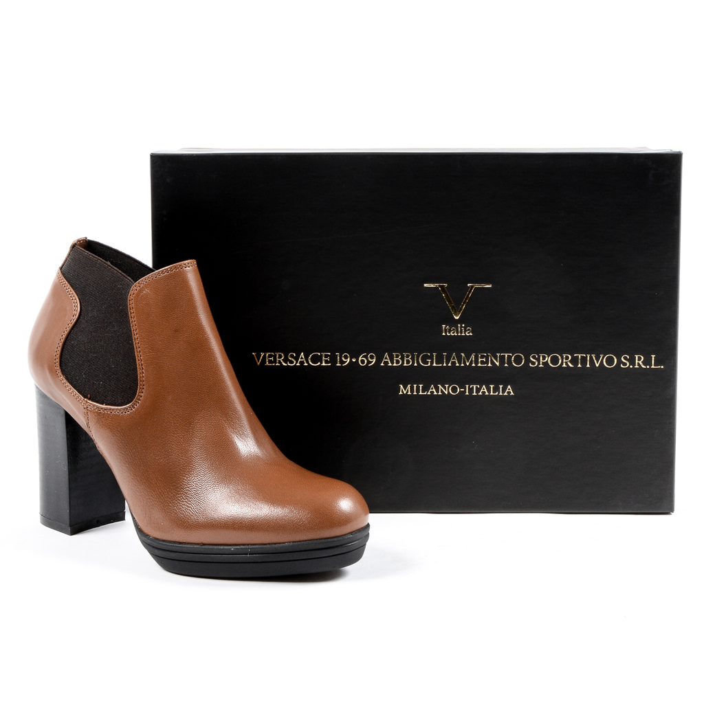 V 1969 Italia Stivaletto con tacco da donna marrone GRACY