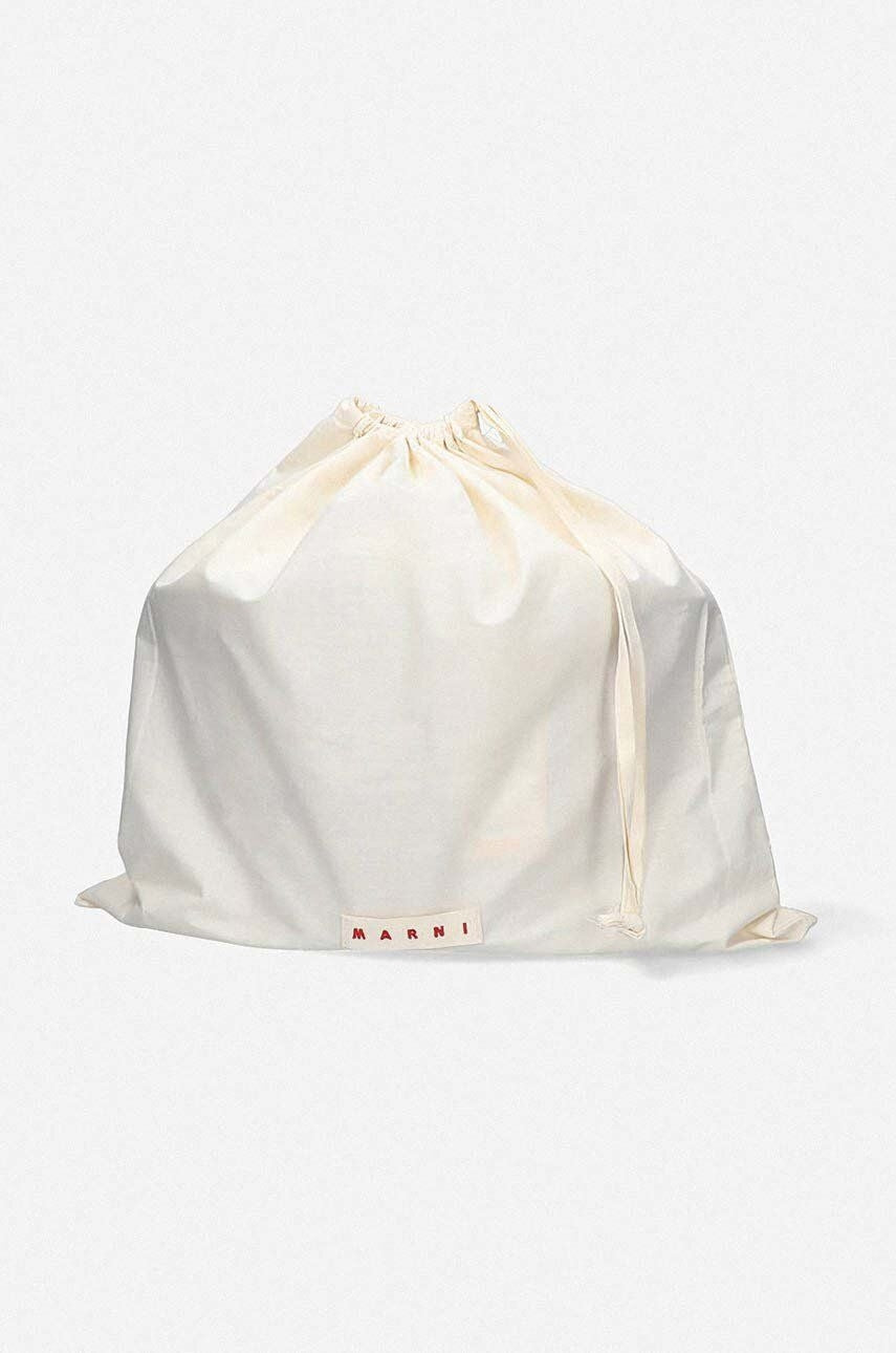 Borsa Marni Logo Leather Mini Trunk marrone