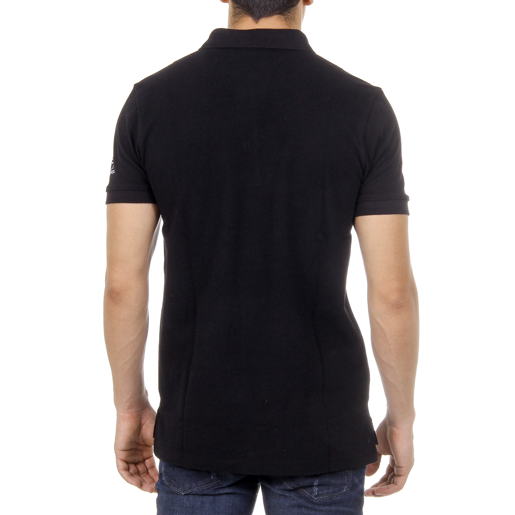 Polo da uomo a maniche corte Ufford & Suffolk Polo Club US026 NERO