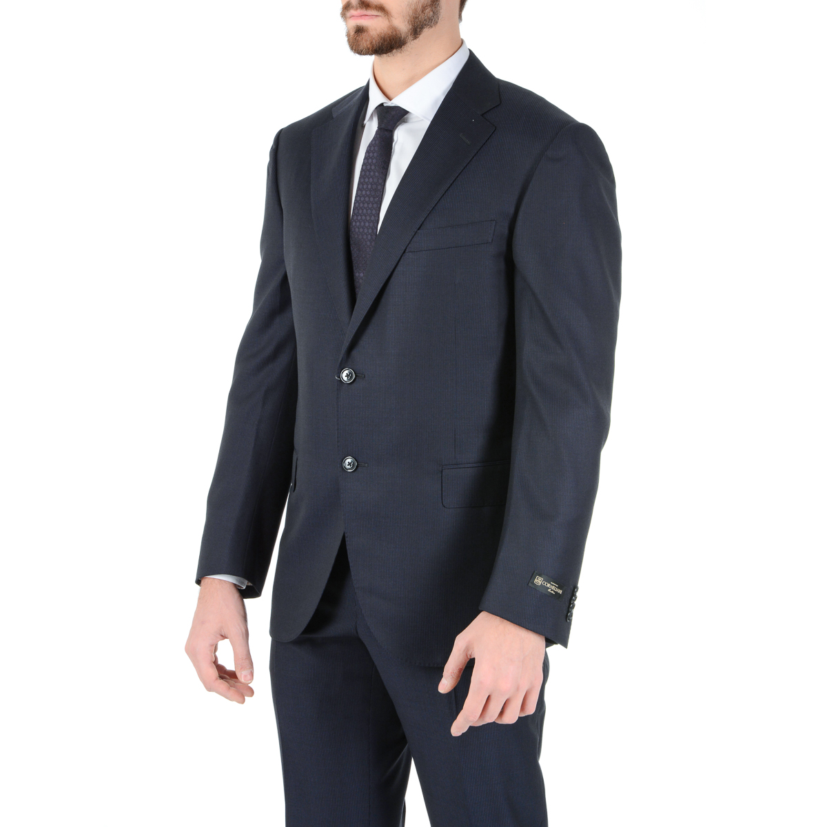 Corneliani Abito da uomo a maniche lunghe grigio scuro Super 120's