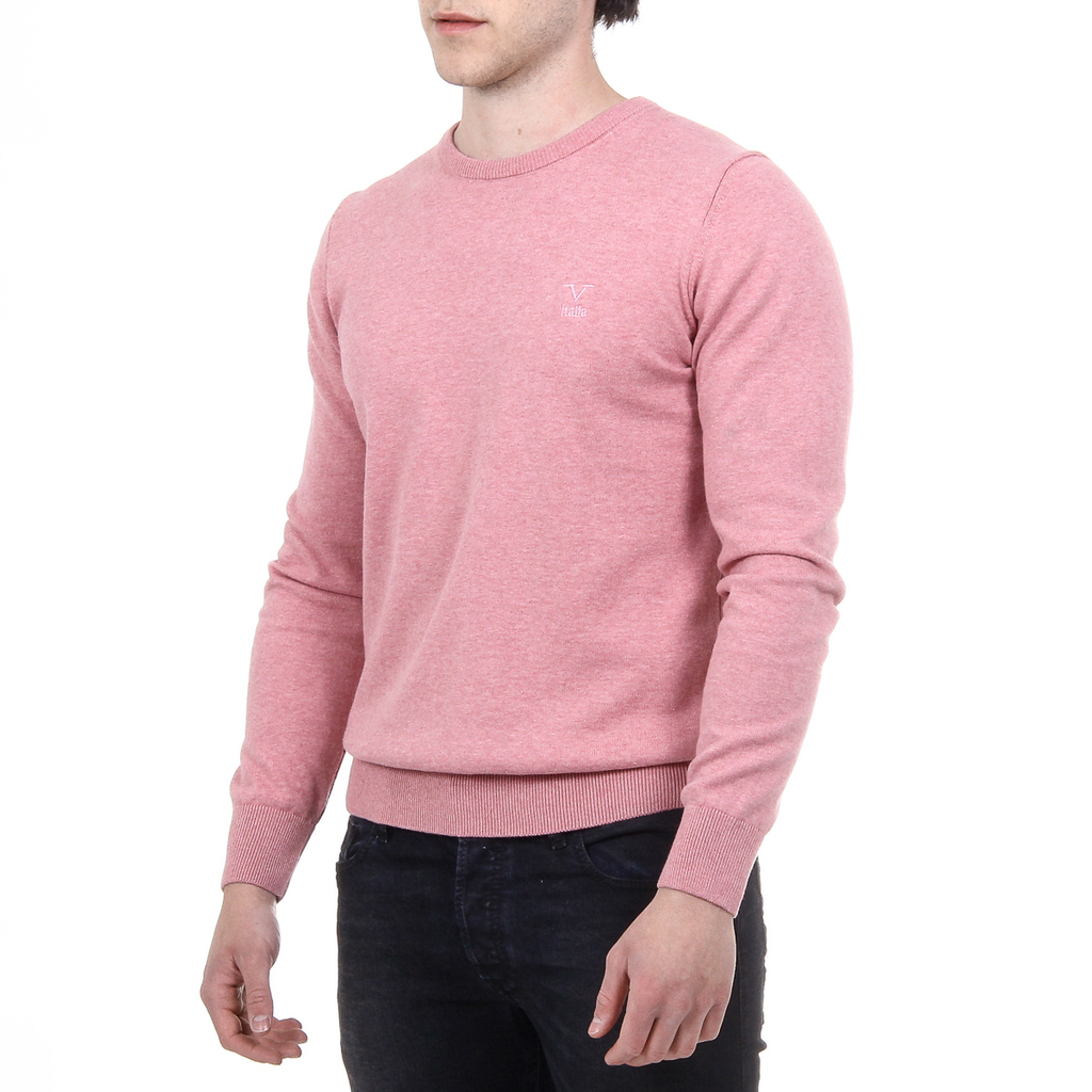 V 1969 Italia Maglione da uomo a maniche lunghe con scollo tondo