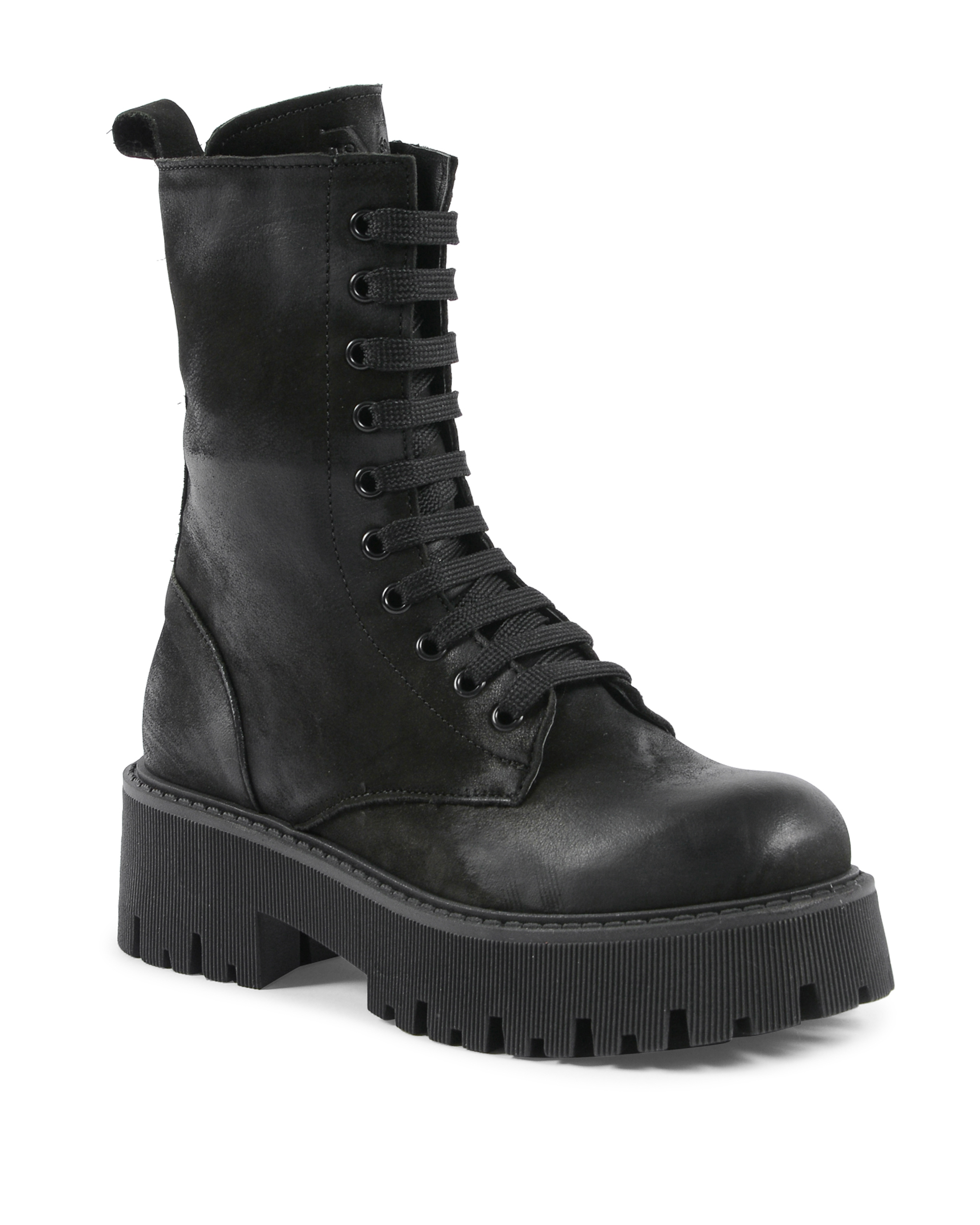 19V69 Italia Womens Short Boot Nero 10-V NABUK NERO