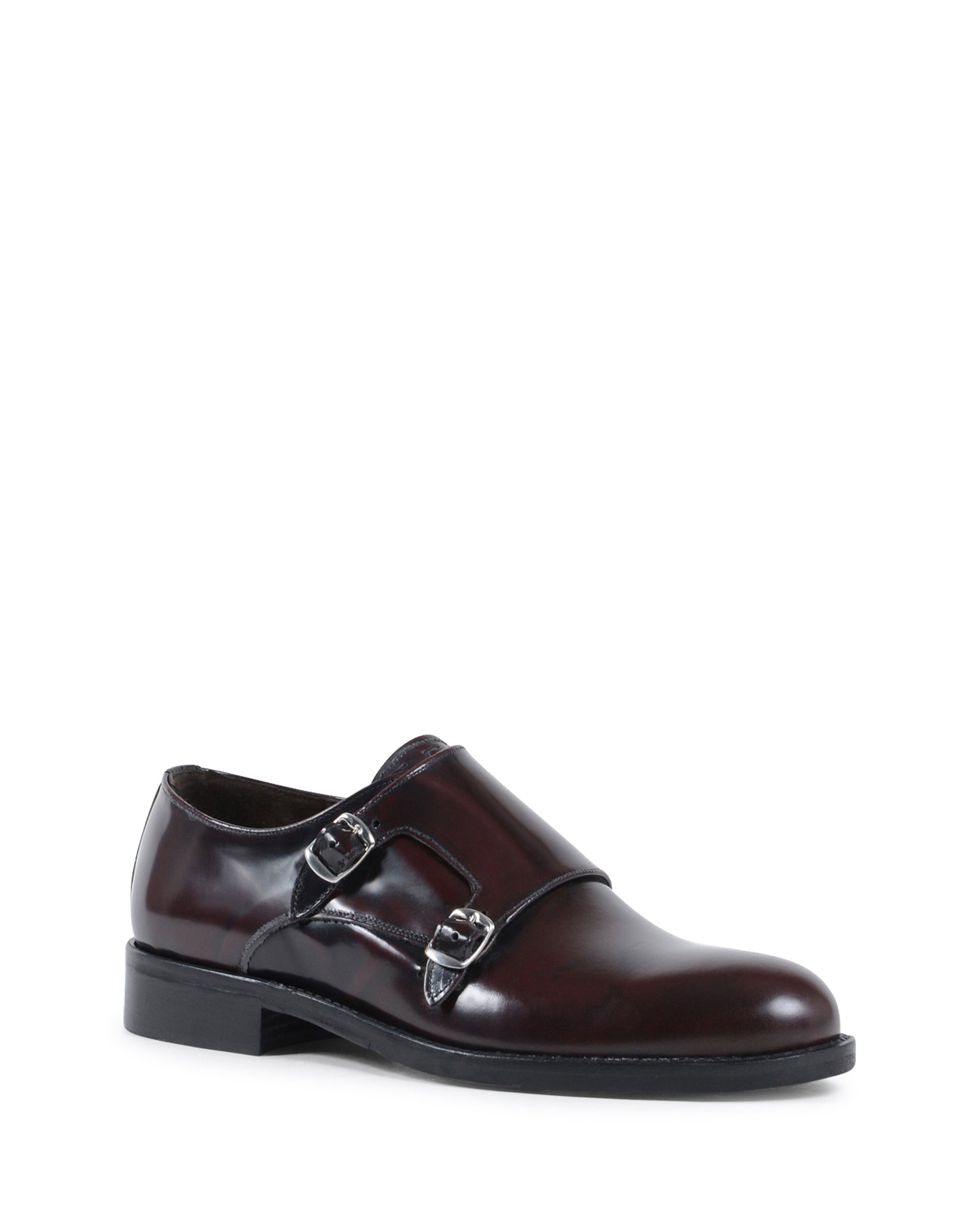 19V69 Italia Mens Double Buckle Shoe Bordeaux 1210 MP ABRASIVATO BORDEAUX