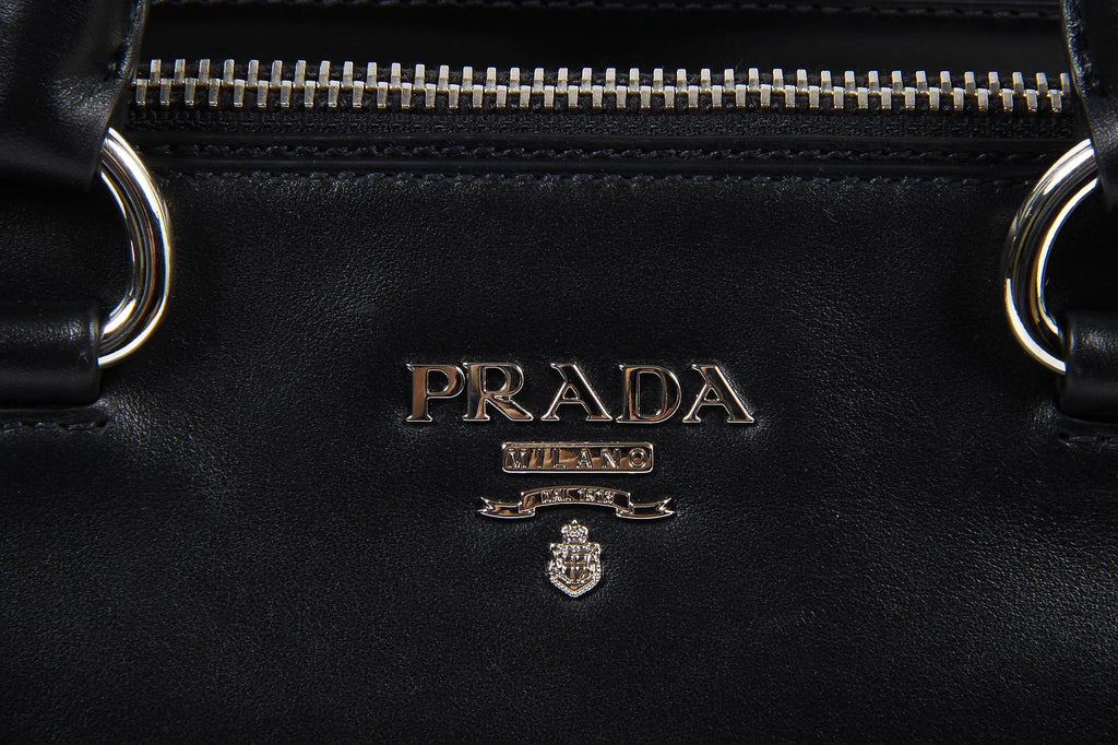 Borsa shopping tote Prada BN2866 Nero Soft Calf