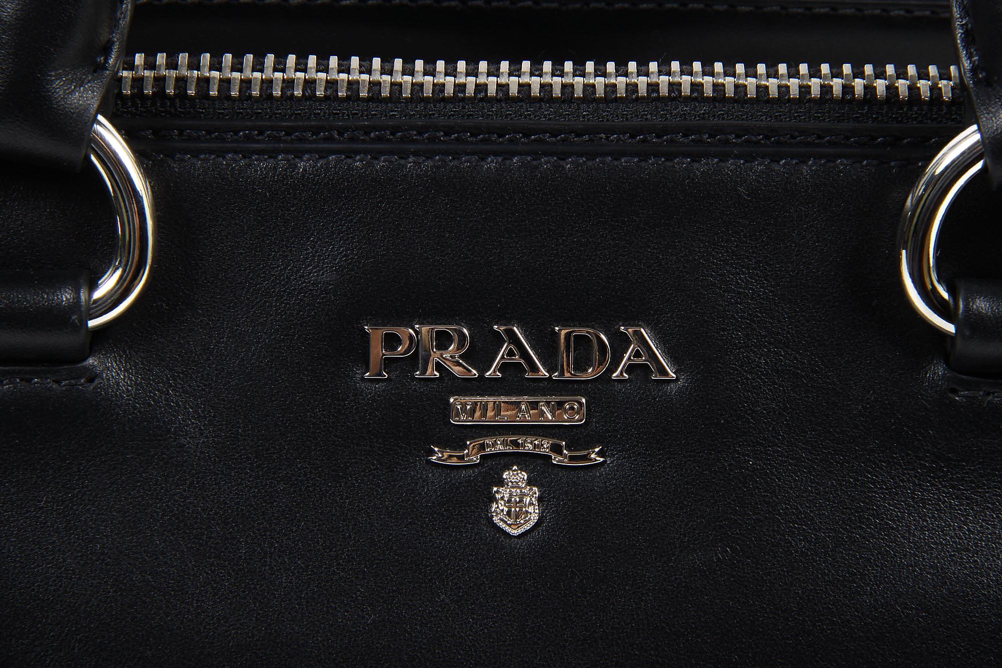 Borsa shopping tote Prada BN2866 Nero Soft Calf