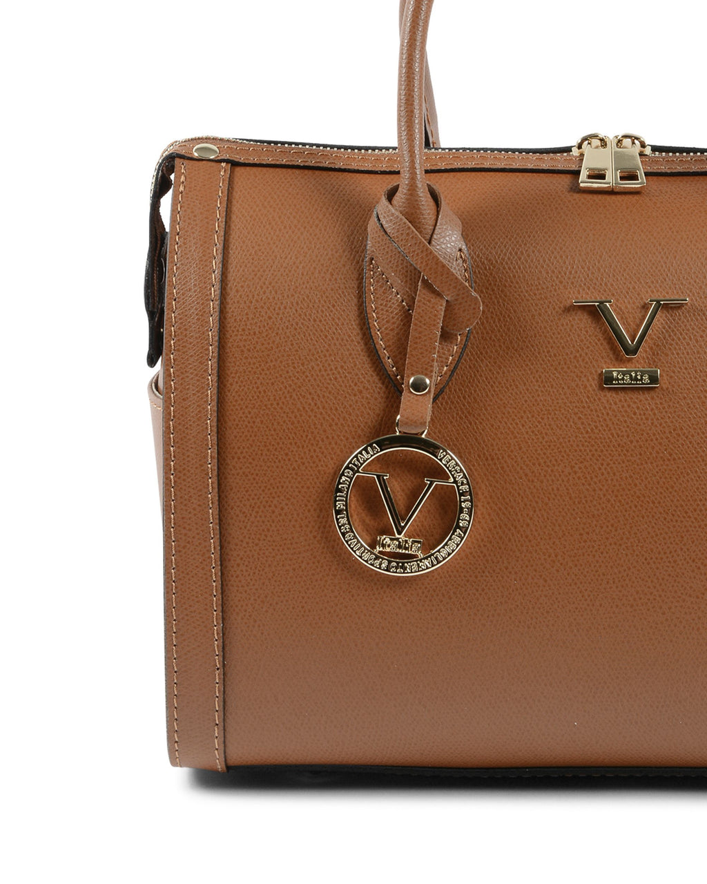 Borsa a mano da donna V Italia Marrone V014-G PALMELLATO CUOIO