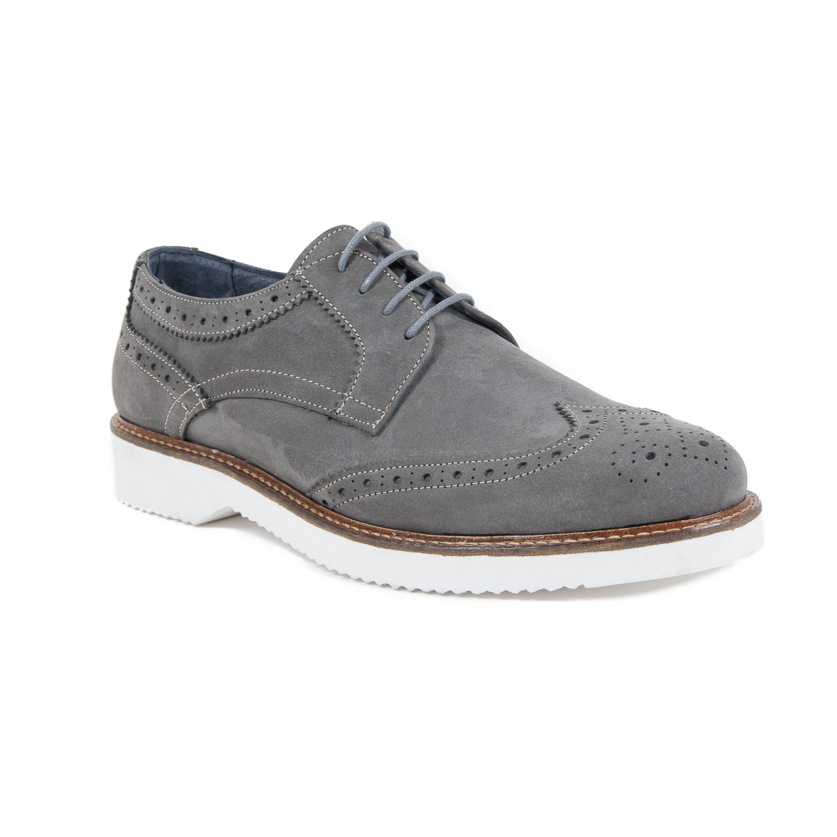 Scarpe brogue da uomo V 1969 Italia Grigio scuro HARRY 5141 NABUK VAR 8
