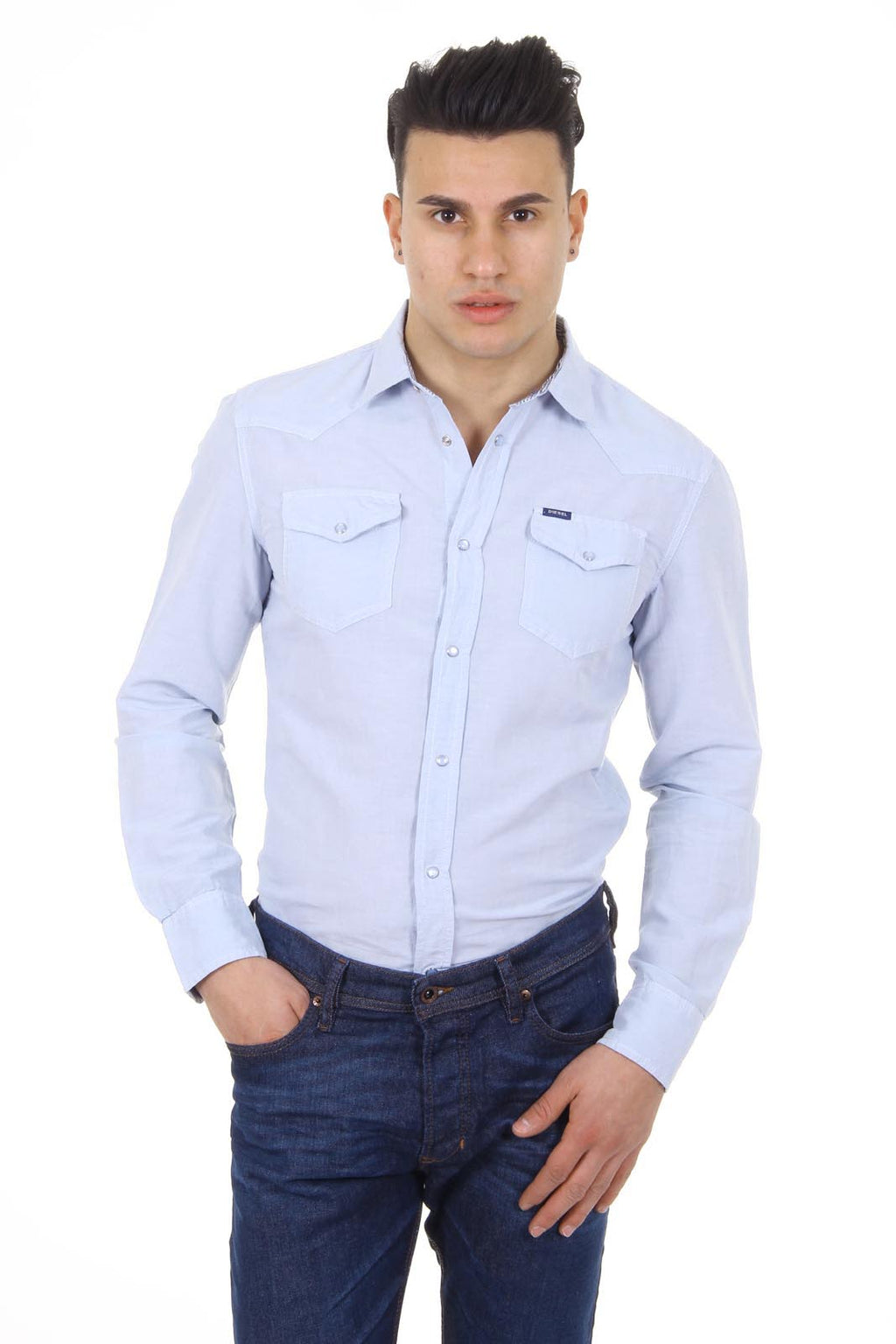 Camicia da uomo Diesel a maniche lunghe S-SULFA 00SGDV 0LAEB 88P