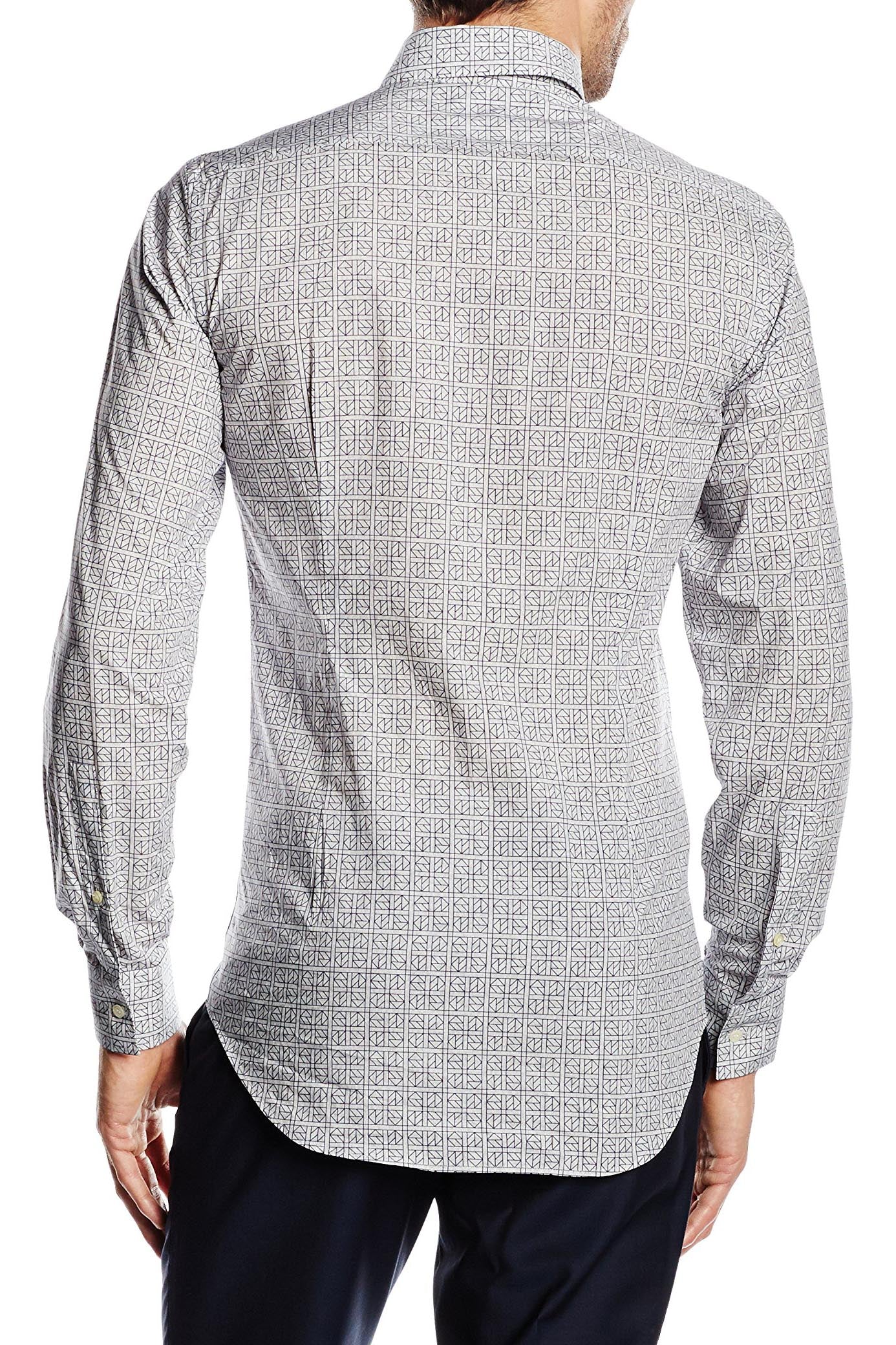 Camicia da uomo slim fit con bottoni e collo alto V 1969 Italia SBD09