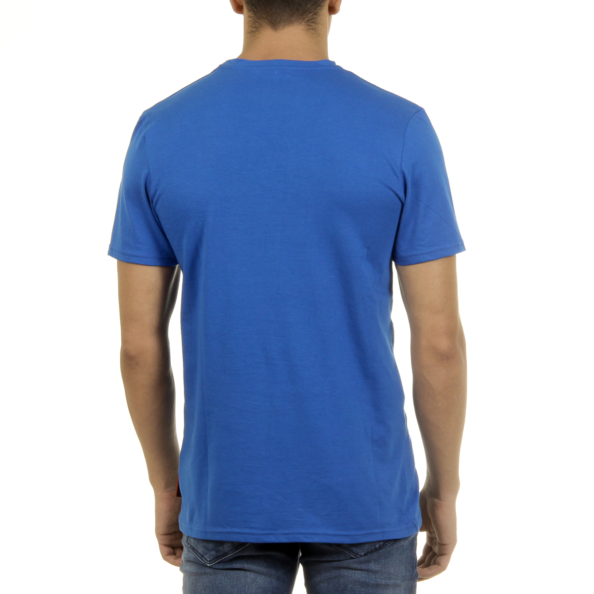 Andrew Charles T-shirt da uomo a maniche corte con scollo rotondo blu KEITA