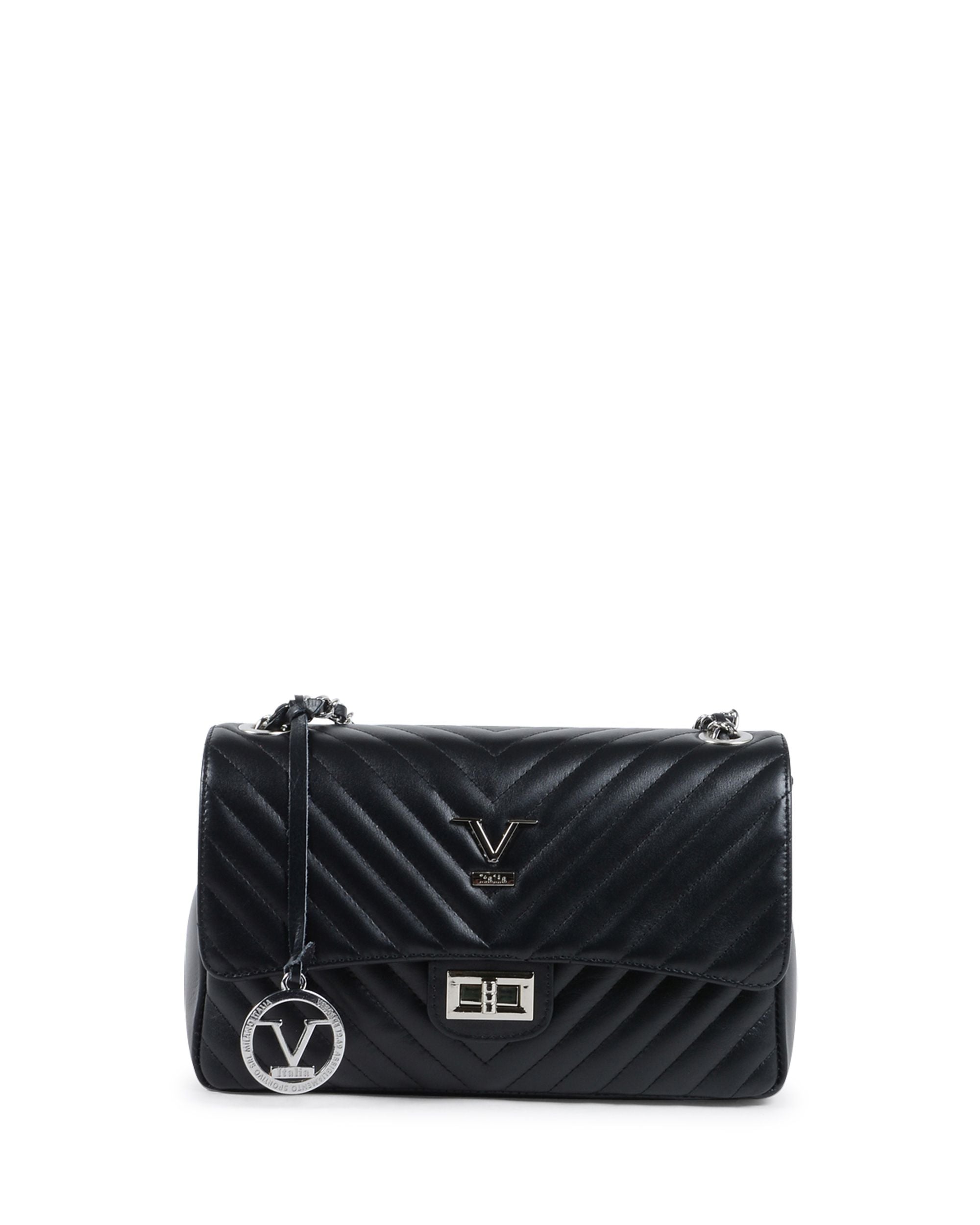 V Italia Borsa a mano da donna nera V0116 KID NERO