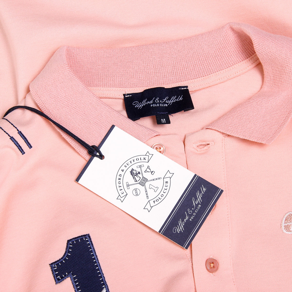 Polo da uomo a maniche corte Ufford & Suffolk Polo Club US008 ROSA