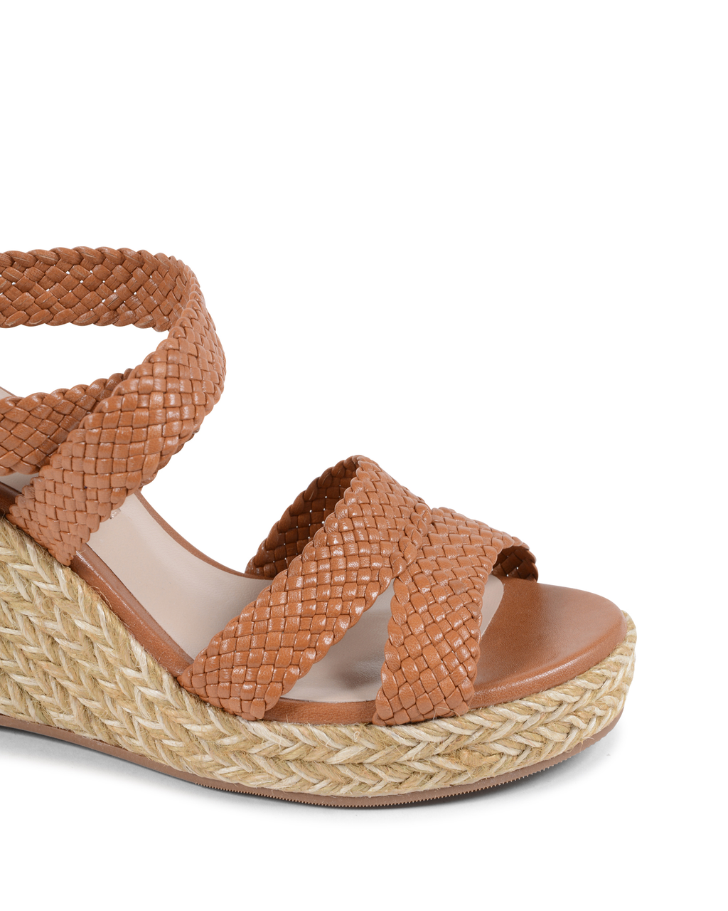 Sandalo con zeppa da donna Stuart Weitzman color cuoio ELSIE 85