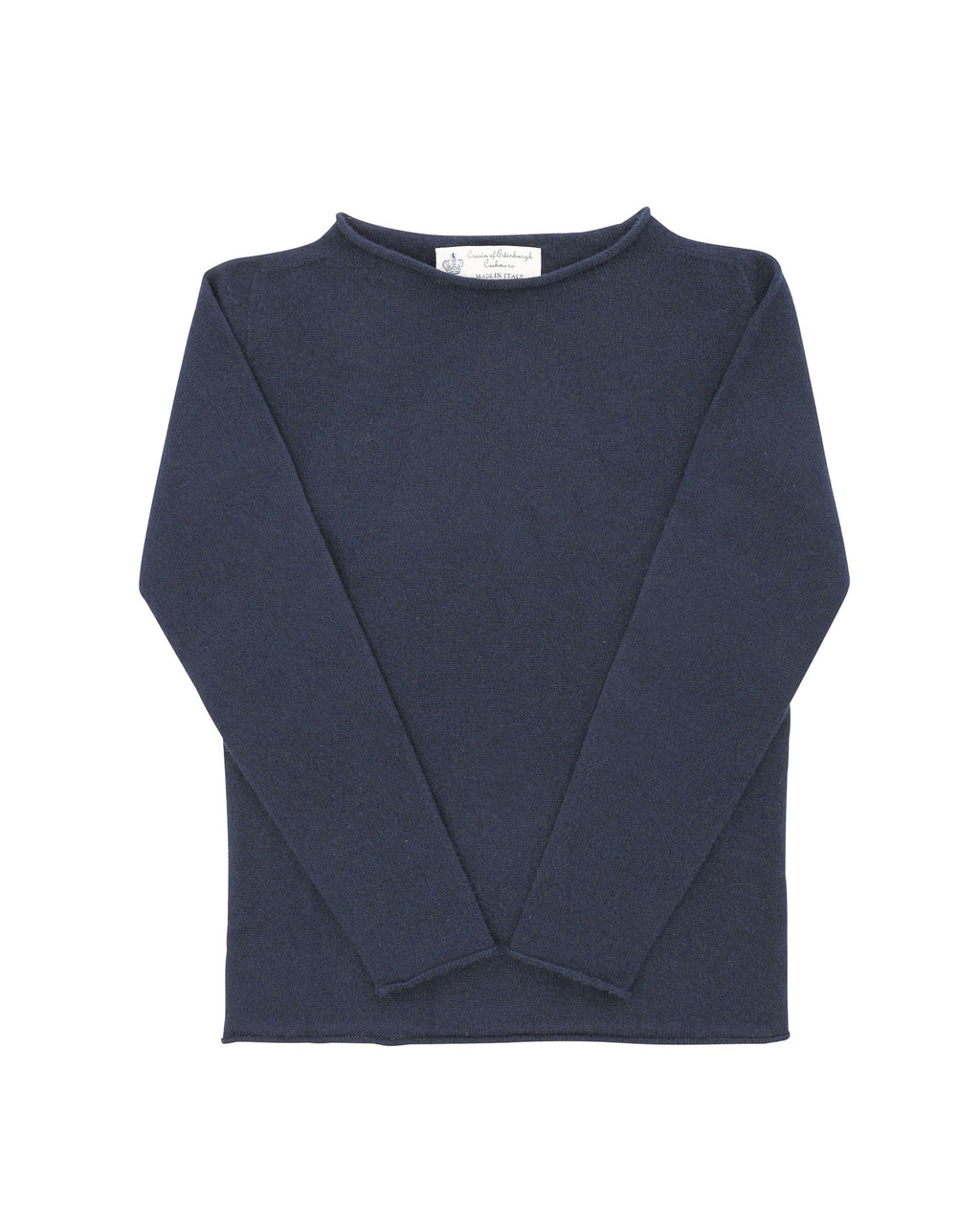 Maglione da donna con scollo a barca in cashmere Crown of Edinburgh COE 0025 BLU NAVY