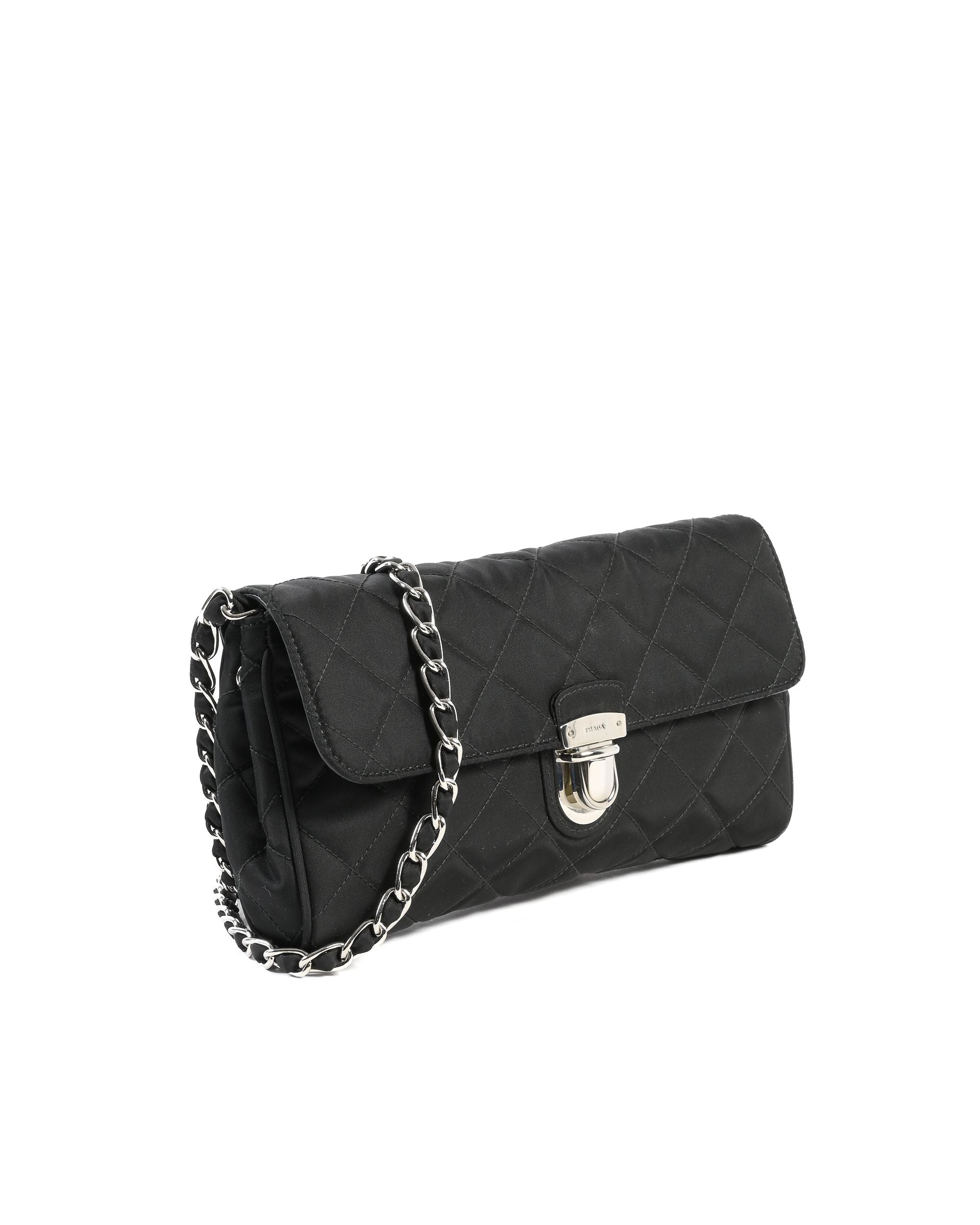 Borsa Prada Clutch BP0584 nera Impuntu Tessuto