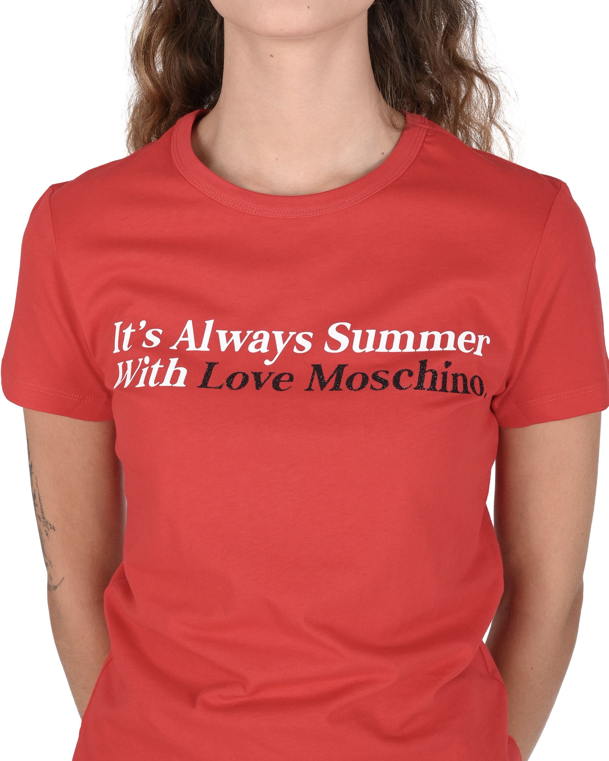 T-shirt da donna Love Moschino W 4 F73 2N M 3876 O97 ROSSO