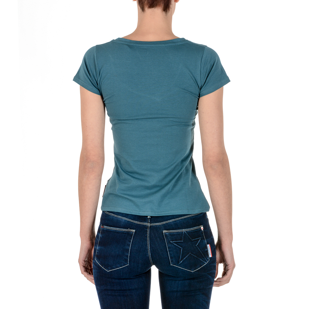 Andrew Charles T-shirt da donna a maniche corte con scollo a V verde TAPIWA