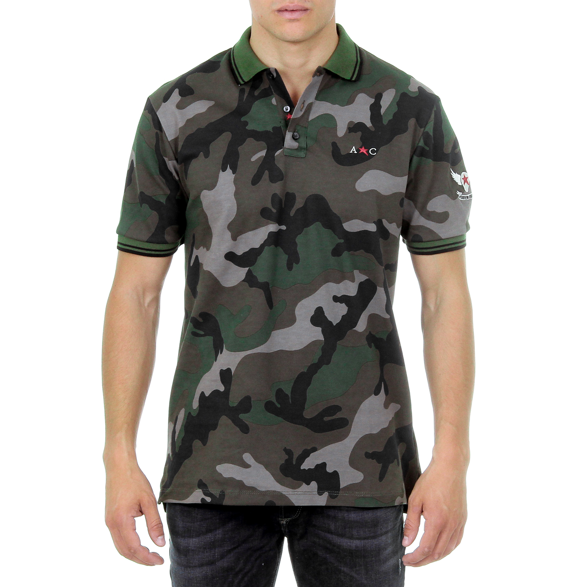 Andrew Charles Polo da uomo a maniche corte multicolore STEVE