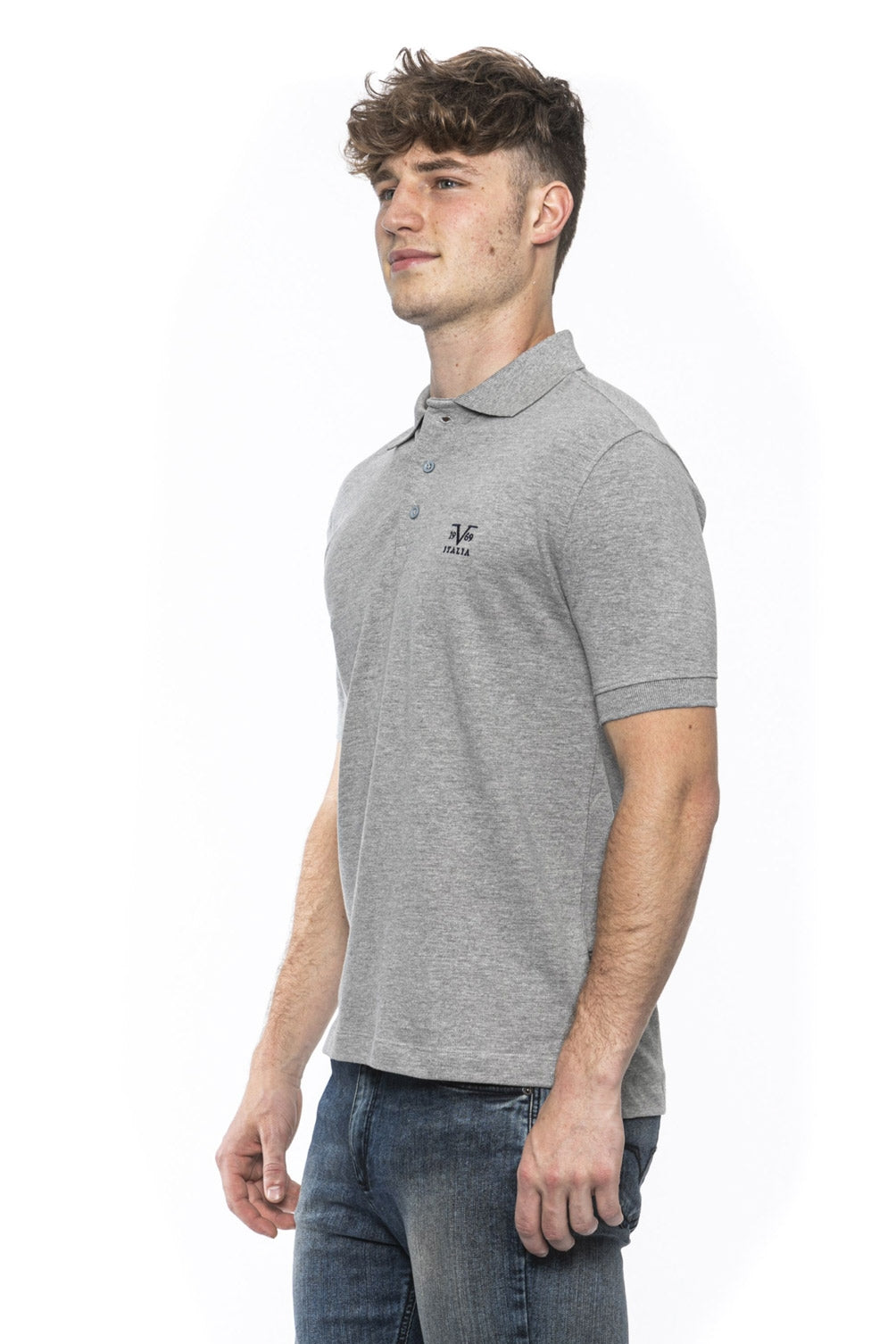 Polo Uomo 19V69 Italia Grigia RICAMO GRIGIO