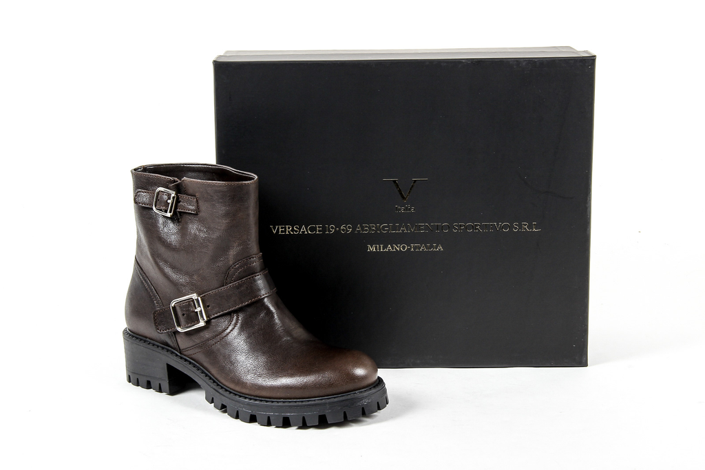 V 1969 Italia Stivaletto corto da donna marrone AMALFI