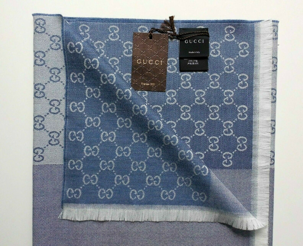 Gucci sciarpa uomo 40x180 azzurro