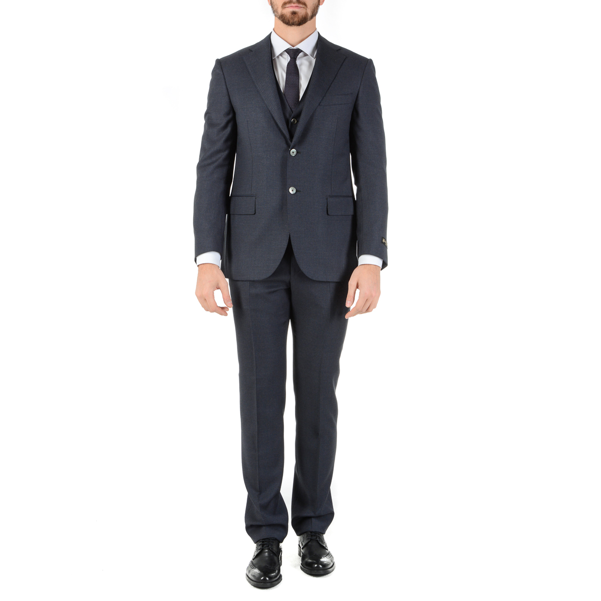 Abito da uomo Corneliani a maniche lunghe grigio scuro Super 110's